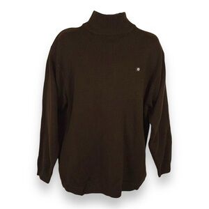 VINTAGE SOUTH POLE BROWN RIBBED SWEATER MENS 90’s TURTLENECK LONG SLEEVE